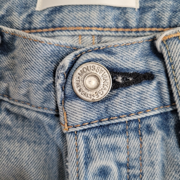 Moussy Vintage Teaneck Straight Leg Jeans Size 26 Ripped Knee - Picture 11 of 16